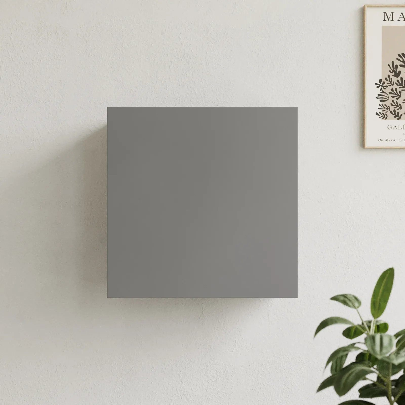 Garnero Arredamenti Mensole E Pensili-Pensile cubo sospeso 55x50h cm 1 anta reversibile Sunset Grigio scuro