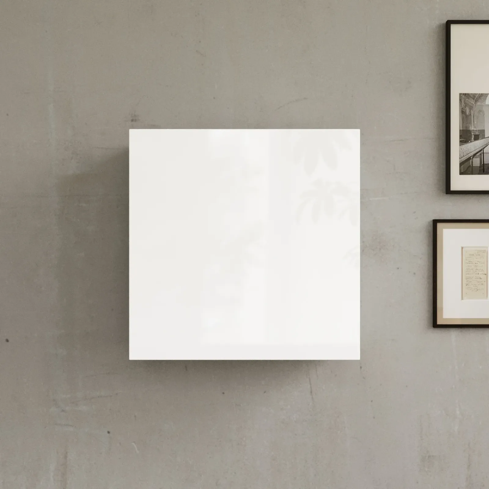 Garnero Arredamenti Mensole E Pensili|Mensole E Pensili-Pensile cubo sospeso 55x50h cm 1 anta reversibile Sunset Bianco Lucido