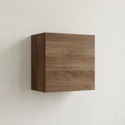 Garnero Arredamenti Mensole E Pensili|Mensole E Pensili-Pensile cubo sospeso 55x50h cm 1 anta reversibile rovere scuro Sunset Noce