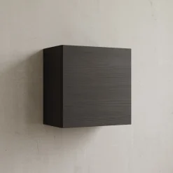 Garnero Arredamenti Mensole E Pensili-Pensile cubo sospeso 55x50h cm 1 anta reversibile Sunset Nero Frassinato