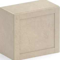 Garnero Arredamenti Mensole E Pensili-Pensile cubo sospeso 55x50h cm 1 anta reversibile con telaio tortora Sunset