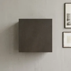 Garnero Arredamenti Mensole E Pensili-Pensile cubo sospeso 55x50h cm 1 anta reversibile nero Sunset Ossido