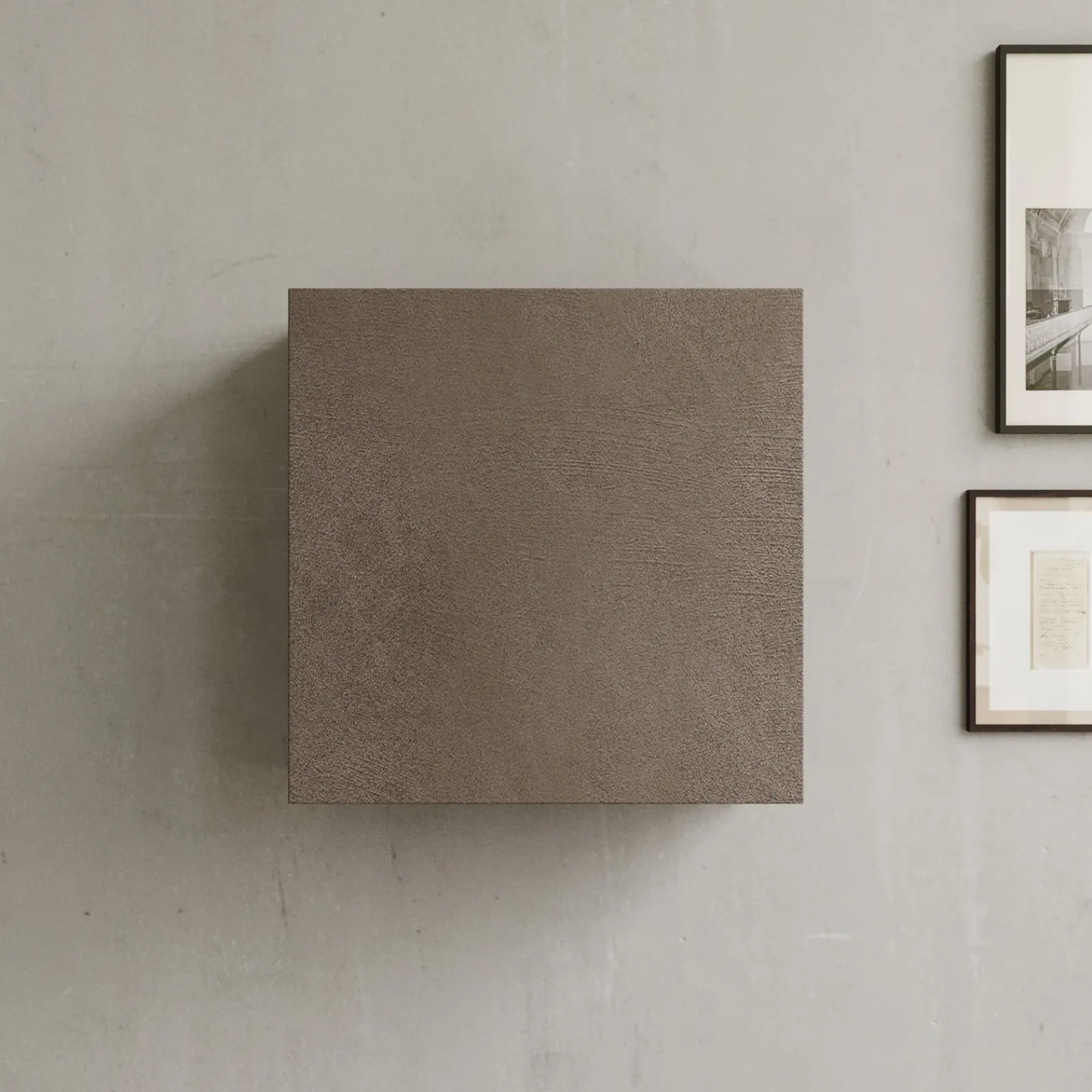 Garnero Arredamenti Mensole E Pensili|Mensole E Pensili-Pensile cubo sospeso 55x50h cm 1 anta reversibile bronzo Sunset Marrone