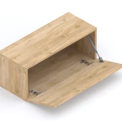 Garnero Arredamenti Mensole E Pensili-Pensile da parete orizzontale 69x29h cm 1 anta reversibile chiaro Sunset Rovere