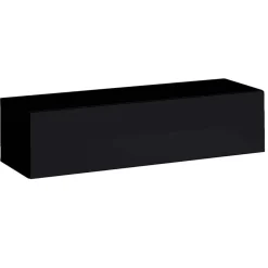 Garnero Arredamenti Mensole E Pensili-Pensile da parete orizzontale 120x30h cm nero opaco e lucido Geo 120 Nero Lucido - Nero opaco