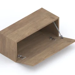 Garnero Arredamenti Mensole E Pensili-Pensile da parete orizzontale 69x29h cm 1 anta reversibile rovere scuro Sunset Noce