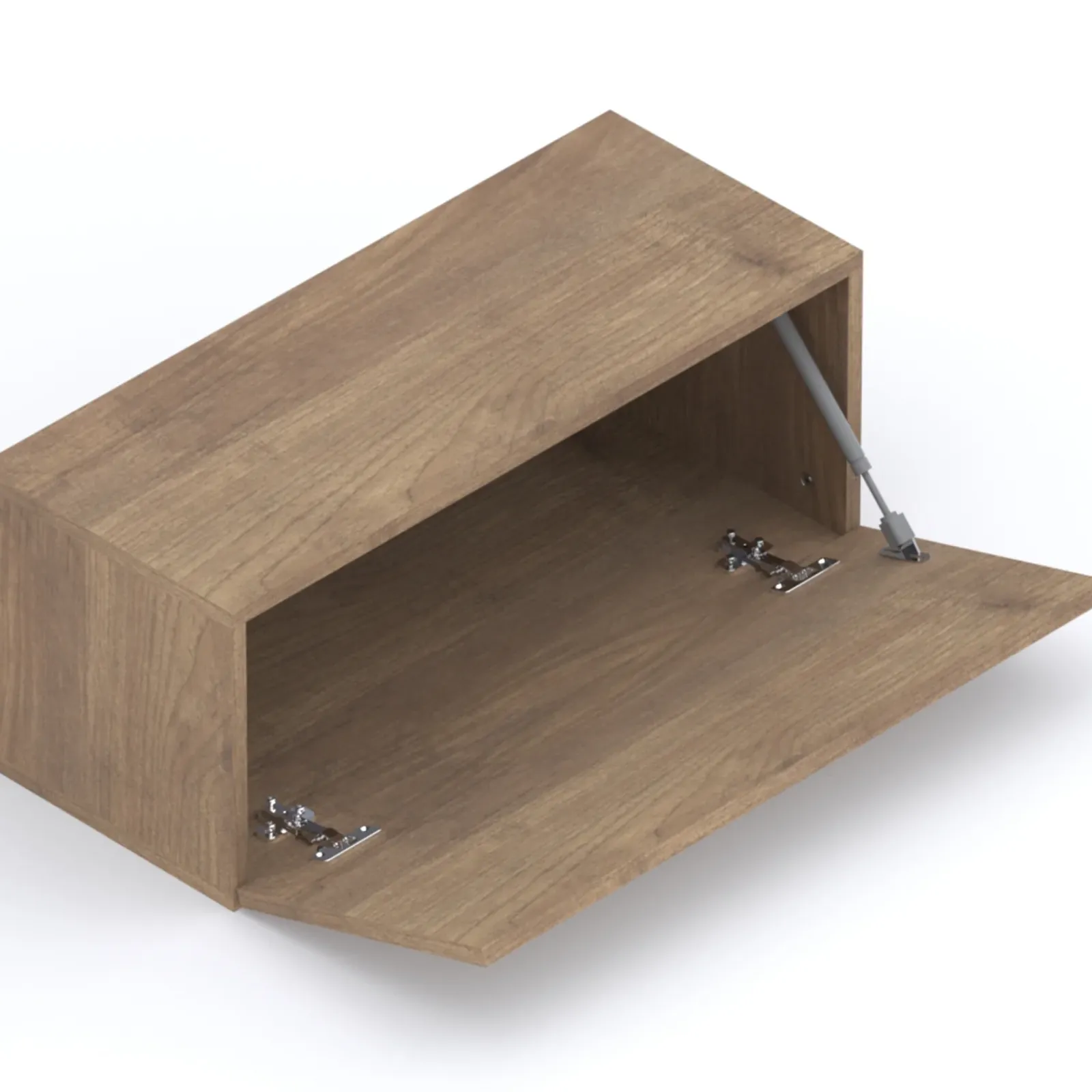 Garnero Arredamenti Mensole E Pensili-Pensile da parete orizzontale 69x29h cm 1 anta reversibile rovere scuro Sunset Noce