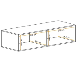 Garnero Arredamenti Mensole E Pensili-Pensile orizzontale sospeso 1 anta 120x30cm con serigrafia nera Geo Rovere