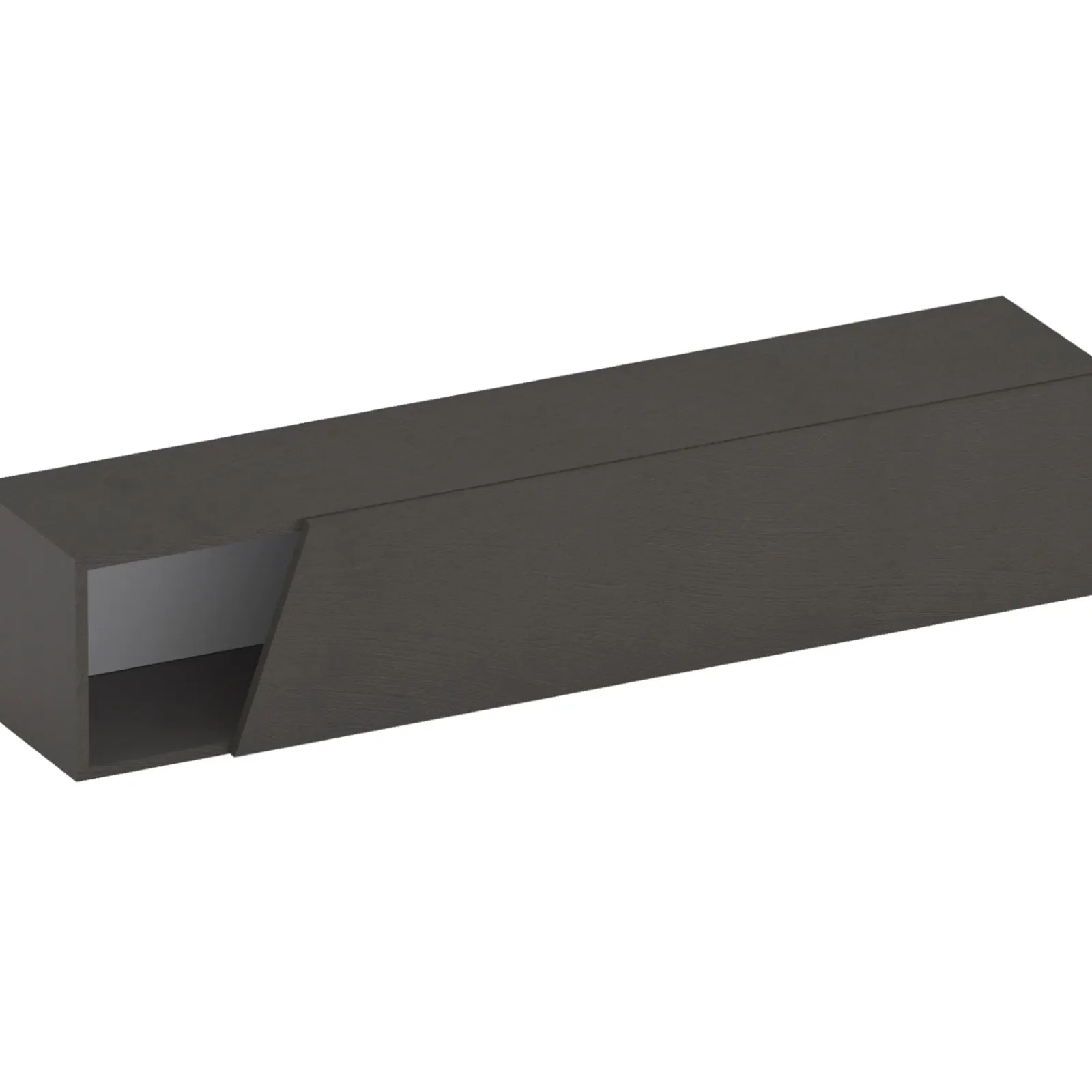 Garnero Arredamenti Mensole E Pensili-Pensile orizzontale 138x29h cm 1 anta tagliata soggiorno nero Sunset Ossido