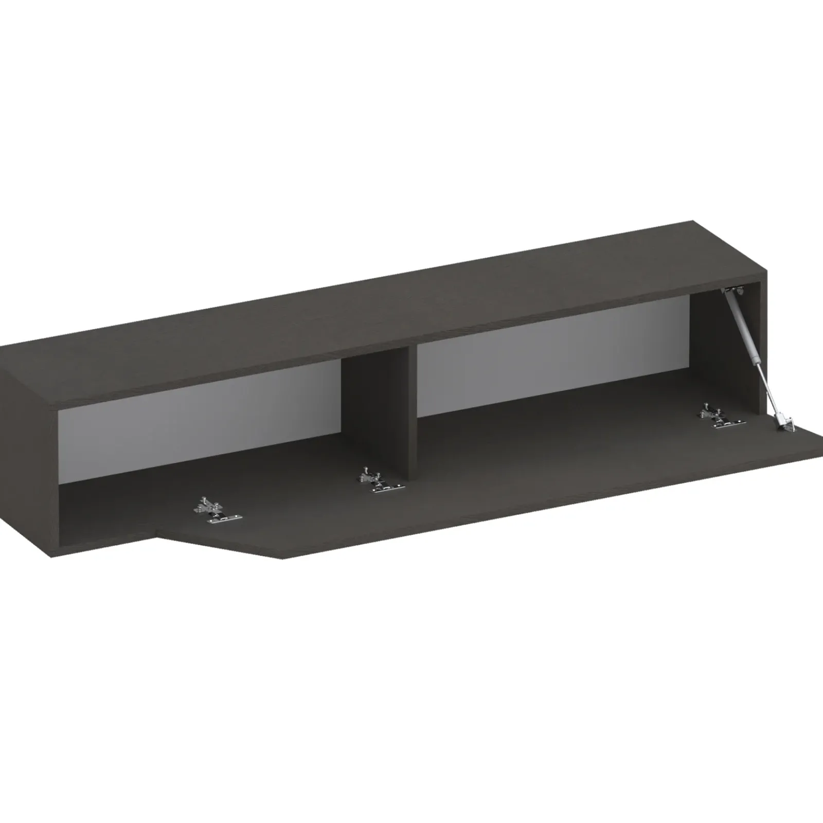 Garnero Arredamenti Mensole E Pensili-Pensile orizzontale 138x29h cm 1 anta tagliata soggiorno nero Sunset Ossido