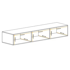 Garnero Arredamenti Mensole E Pensili-Pensile orizzontale 180x30h cm a ribalta bianco lucido Geo