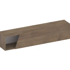 Garnero Arredamenti Mensole E Pensili-Pensile orizzontale 138x29h cm 1 anta tagliata soggiorno rovere scuro Sunset Noce