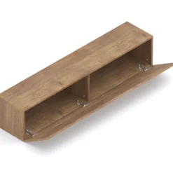 Garnero Arredamenti Mensole E Pensili|Mensole E Pensili-Pensile orizzontale 138x29h cm 1 anta reversibile moderno rovere scuro Sunset Noce