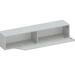 Garnero Arredamenti Mensole E Pensili-Pensile orizzontale 138x29h cm 1 anta tagliata soggiorno Sunset Grigio chiaro