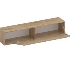 Garnero Arredamenti Mensole E Pensili-Pensile orizzontale 138x29h cm 1 anta tagliata soggiorno chiaro Sunset Rovere