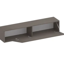 Garnero Arredamenti Mensole E Pensili-Pensile orizzontale 138x29h cm 1 anta tagliata soggiorno scuro Sunset Marrone