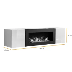 Garnero Arredamenti Camino Bioetanolo-Pensile sospeso con biocamino 160x40h cm  bianco Ignis Gihome® Bianco Lucido - Bianco opaco