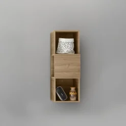 Garnero Arredamenti Mensole E Pensili-Pensile sospeso 33x92h cm con vani a giorno noce stelvio Infinity Rovere