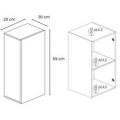 Garnero Arredamenti Mensole E Pensili-Pensile verticale  29x69h cm 1 anta reversibile Sunset Grigio scuro
