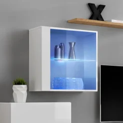 Garnero Arredamenti Mensole E Pensili-Pensile vetrinetta 60x60h cm bianco Geo