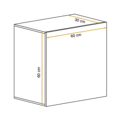 Garnero Arredamenti Mensole E Pensili-Pensile 60x60cm sospeso con serigrafia nera Geo Rovere
