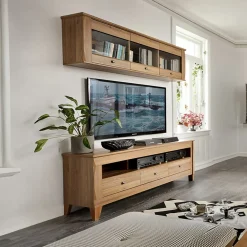 Garnero Arredamenti Mensole E Pensili-Pensile 156x50h cm 3 ante soggiorno rovere scuro Lucca