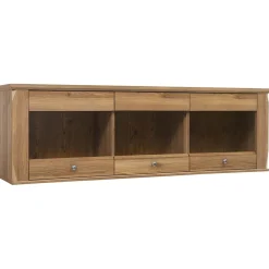 Garnero Arredamenti Mensole E Pensili-Pensile 156x50h cm 3 ante soggiorno rovere scuro Lucca