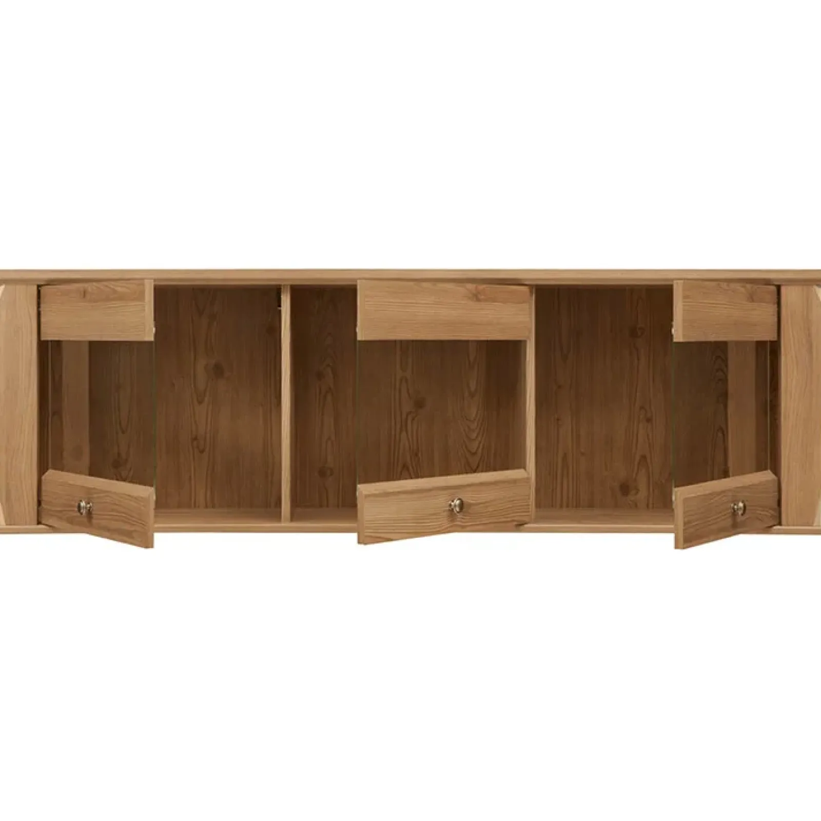 Garnero Arredamenti Mensole E Pensili-Pensile 156x50h cm 3 ante soggiorno rovere scuro Lucca