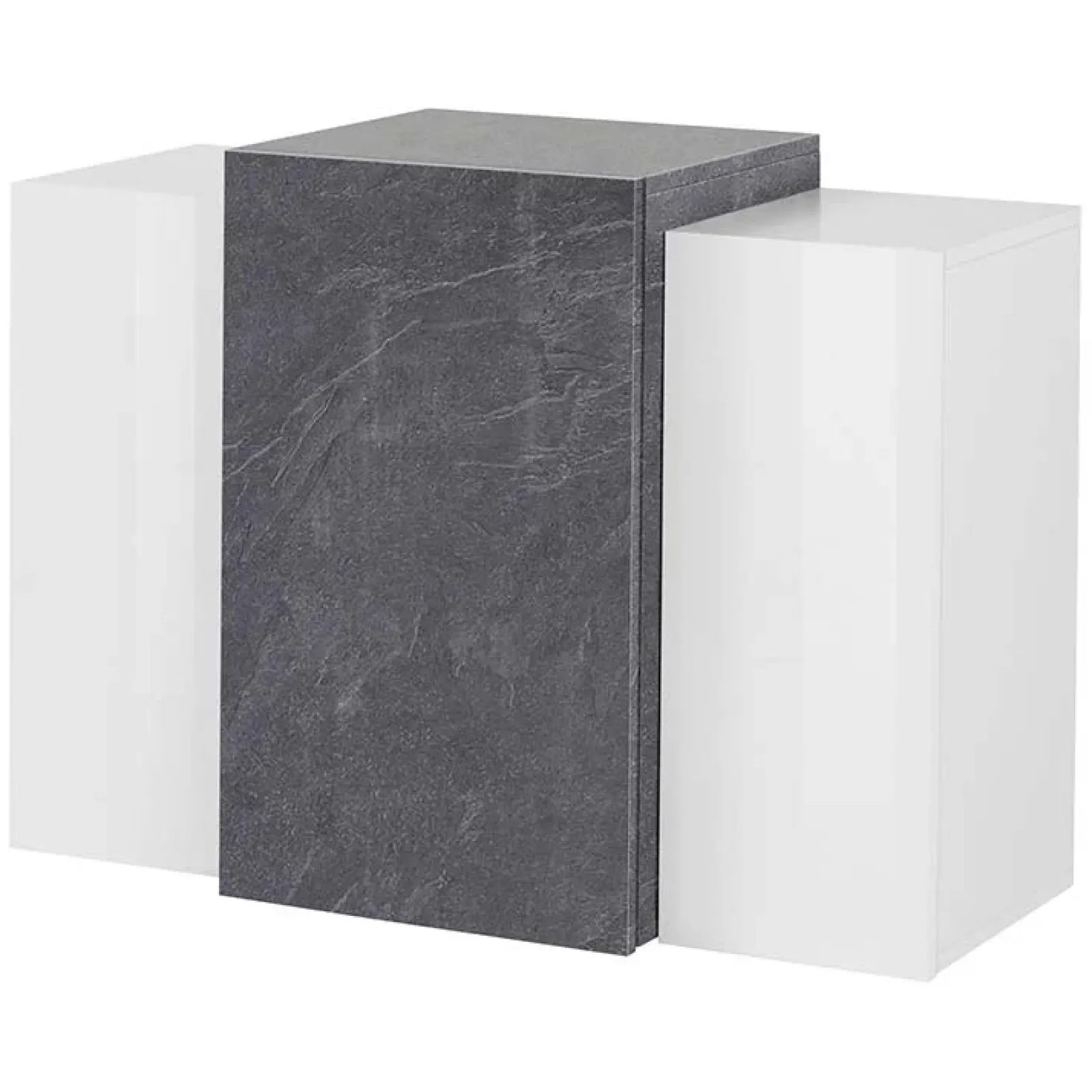 Garnero Arredamenti Mensole E Pensili-Pensile 90x66h cm moderno salotto bianco ossido Milos Gihome® Bianco Lucido - Ossido