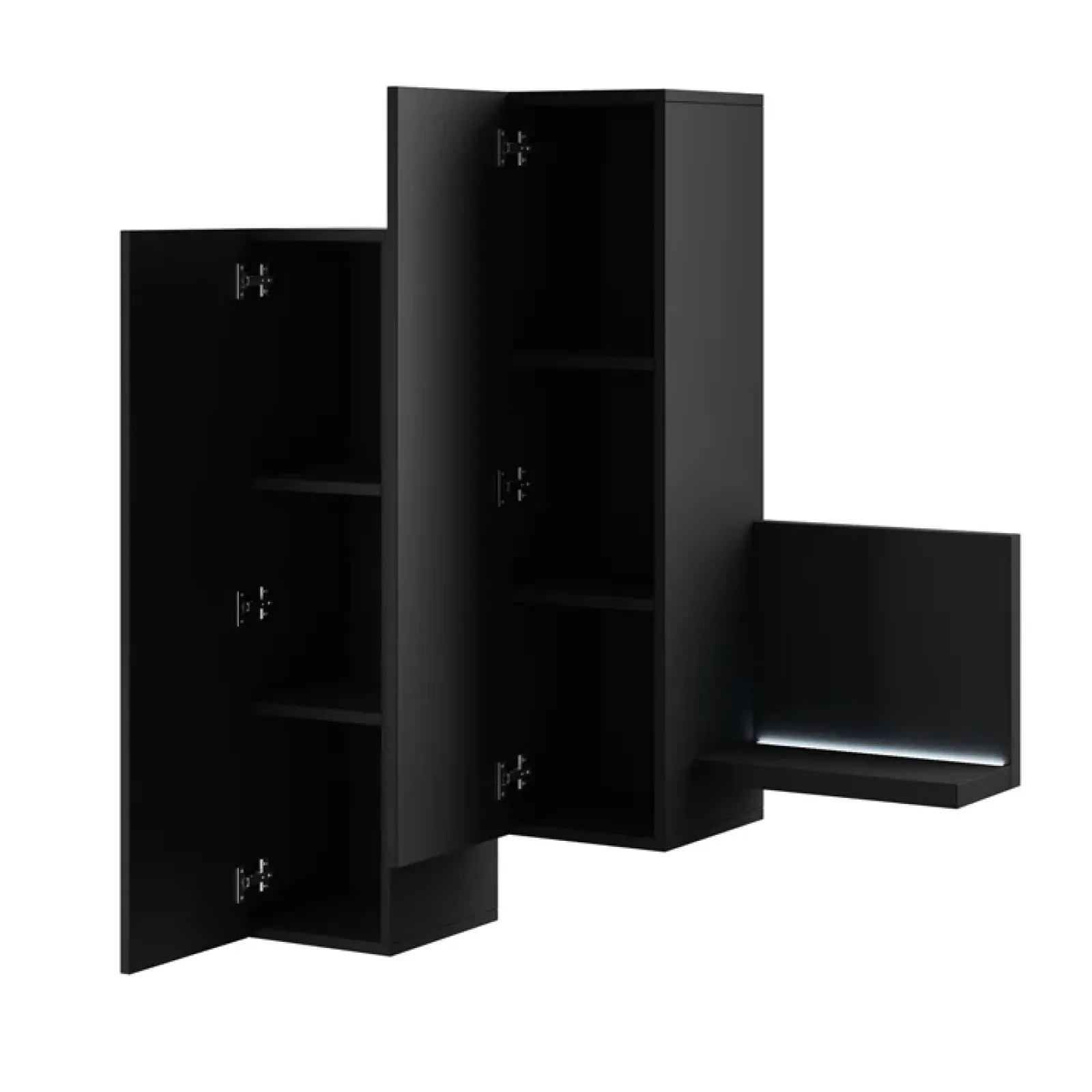 Garnero Arredamenti Mensole E Pensili|Mensole E Pensili-Pensile 152x142h cm per parete attrezzata con mensola Megan Gihome® Nero Opaco