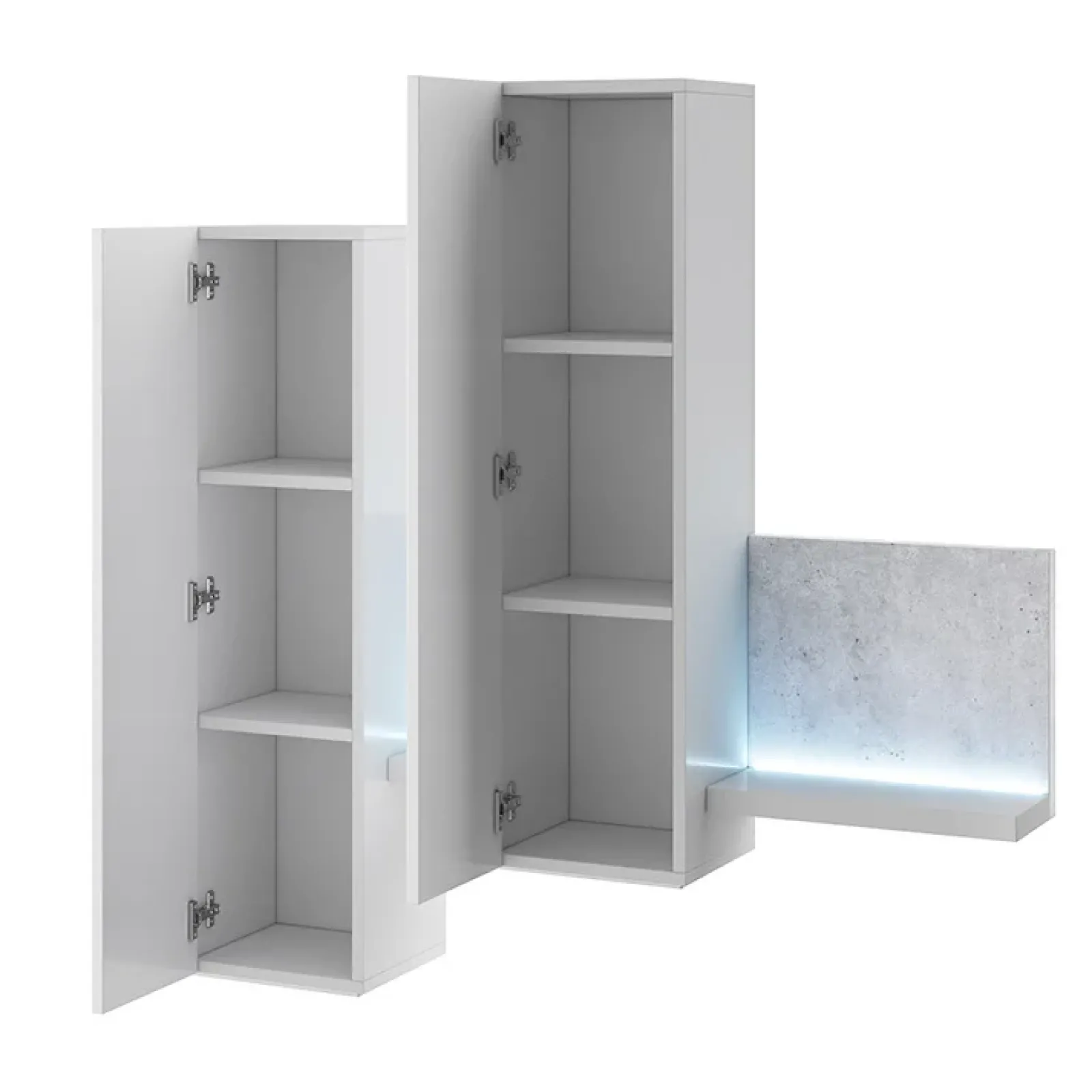 Garnero Arredamenti Mensole E Pensili|Mensole E Pensili-Pensile 150x142h h cm per parete attrezzata con mensola bianco opaco cemento Megan Gihome® Cemento - Bianco opaco