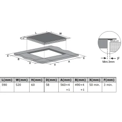 Garnero Arredamenti Elettrodomestici-Piano cottura induzione 4 zone 60cm Master Kitchen