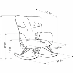 Garnero Arredamenti Poltrone Relax|Poltroncine Imbottite-Poltrona a dondolo imbottita in tessuto Isla Beige