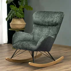 Garnero Arredamenti Poltrone Relax|Poltroncine Imbottite-Poltrona a dondolo imbottita in tessuto Isla Verde