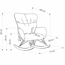 Garnero Arredamenti Poltrone Relax|Poltroncine Imbottite-Poltrona a dondolo imbottita in tessuto Isla Verde