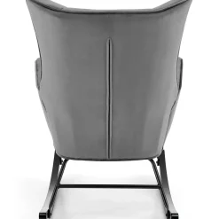 Garnero Arredamenti Poltrone Relax|Poltroncine Imbottite-Poltrona a dondolo relax imbottita in velluto Nanna Grigio