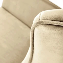Garnero Arredamenti Poltrone Relax|Poltroncine Imbottite-Poltrona a dondolo relax imbottita in velluto Nanna Beige