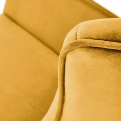 Garnero Arredamenti Poltroncine Imbottite|Poltrone Relax-Poltrona a dondolo relax imbottita in velluto giallo Nanna Senape