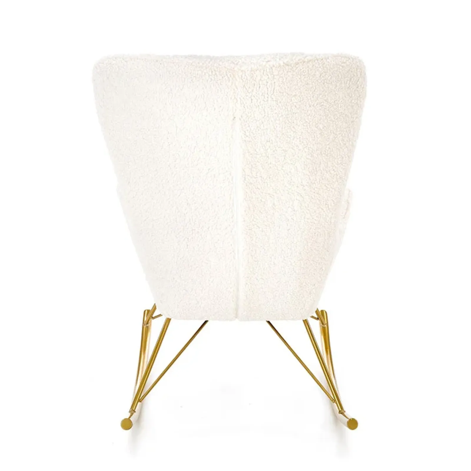 Garnero Arredamenti Poltrone Design|Poltrone Relax-Poltrona a dondolo relax imbottita in tessuto panna oro Spitz Bianco Opaco - Oro