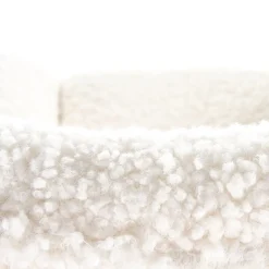 Garnero Arredamenti Poltrone Design|Poltrone Relax-Poltrona a dondolo relax imbottita in tessuto panna oro Spitz Bianco Opaco - Oro