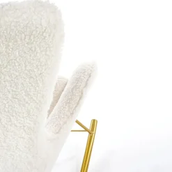 Garnero Arredamenti Poltrone Design|Poltrone Relax-Poltrona a dondolo relax imbottita in tessuto panna oro Spitz Bianco Opaco - Oro