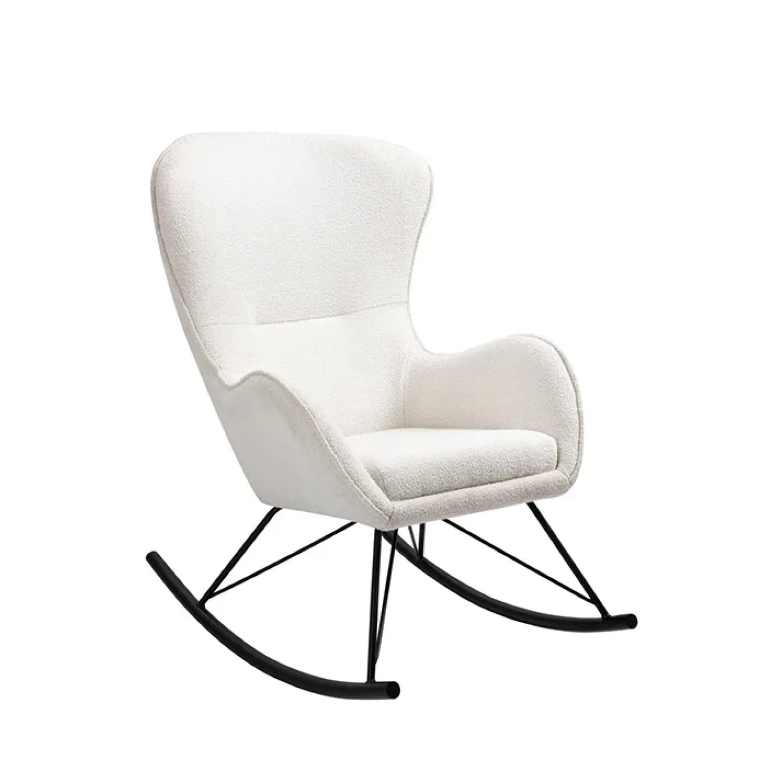 Garnero Arredamenti Poltrone Design|Poltrone Relax-Poltrona a dondolo relax imbottita in tessuto panna nero Spitz Bianco - Nero