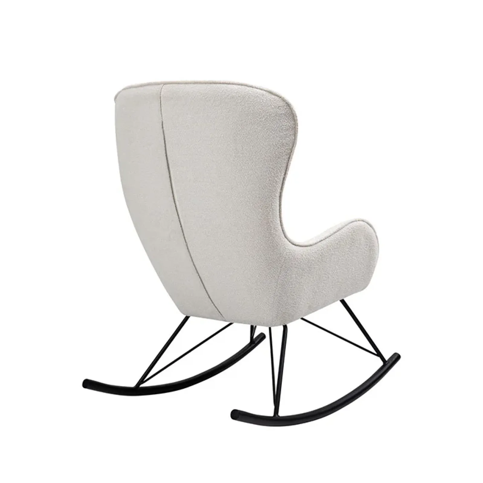 Garnero Arredamenti Poltrone Design|Poltrone Relax-Poltrona a dondolo relax imbottita in tessuto panna nero Spitz Bianco - Nero