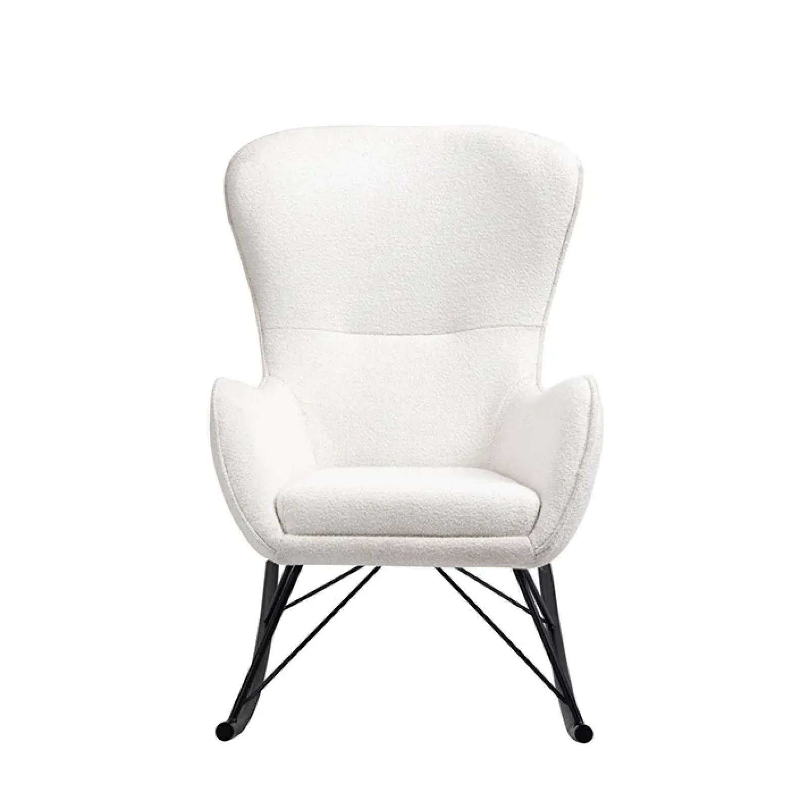 Garnero Arredamenti Poltrone Design|Poltrone Relax-Poltrona a dondolo relax imbottita in tessuto panna nero Spitz Bianco - Nero