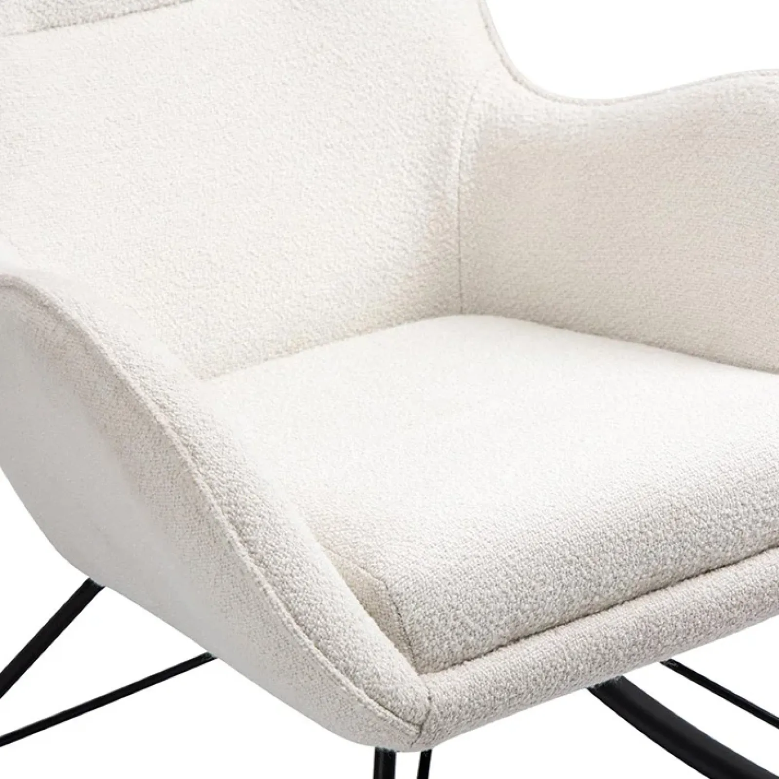 Garnero Arredamenti Poltrone Design|Poltrone Relax-Poltrona a dondolo relax imbottita in tessuto panna nero Spitz Bianco - Nero