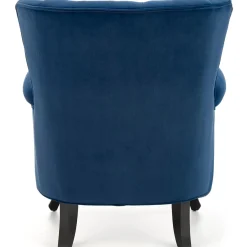 Garnero Arredamenti Poltrone Design|Poltrone Relax-Poltrona classica relax imbottita in velluto blu Mazia Tessuto Velluto Blu