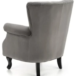 Garnero Arredamenti Poltrone Design|Poltrone Relax-Poltrona classica relax imbottita in velluto grigio Mazia Tessuto Velluto Grigio