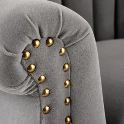 Garnero Arredamenti Poltrone Design|Poltrone Relax-Poltrona classica relax imbottita in velluto grigio Mazia Tessuto Velluto Grigio