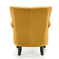 Garnero Arredamenti Poltrone Design|Poltrone Relax-Poltrona classica relax imbottita in velluto Mazia Senape