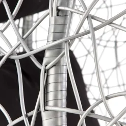 Garnero Arredamenti Dondoli Da Giardino|Poltrone Da Giardino-Poltrona da giardino a dondolo sospesa rattan grigio Seychelles